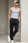 Erkek Esnek Casual Siyah Baggy Pantolon