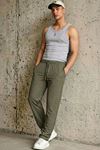 Erkek Esnek Casual Haki Baggy Pantolon