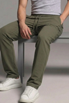 Erkek Esnek Casual Haki Baggy Pantolon