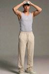 Erkek Esnek Casual Krem Baggy Pantolon
