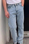 Erkek Bol Paça Kar Mavi Baggy Pantolon