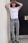 Erkek Bol Paça Açık Gri Baggy Pantolon