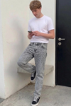 Erkek Bol Paça Açık Gri Baggy Pantolon