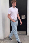 Erkek Bol Paça Buz Mavi Baggy Pantolon