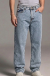 Erkek Relaxed Fit  5 Cepli Kar Mavi Kot Pantolon
