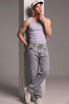 Erkek Relaxed Fit  5 Cepli Açık Gri Kot Pantolon