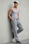 Erkek Relaxed Fit  5 Cepli Açık Gri Kot Pantolon