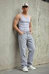Erkek Relaxed Fit  5 Cepli Gri Kot Pantolon