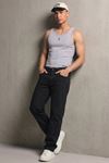 Erkek Relaxed Fit  5 Cepli Siyah Kot Pantolon