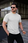 Erkek Kısa Kol Yazlık Baskılı A.Gri Dar Tişört