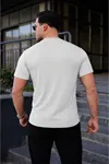 Erkek Kısa Kol Yazlık Baskılı A.Gri Dar Tişört