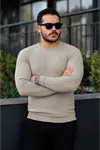 Erkek Bisiklet Yaka Uzun Kollu Ç.Yeşil Triko Kazak