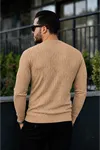 Erkek Bisiklet Yaka Uzun Kollu Camel Triko Kazak