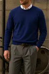 Erkek Bisiklet Yaka Slim Fit K.Lacivert Kazak