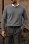 Erkek Bisiklet Yaka Slim Fit Antrasit Kazak