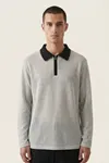 Erkek Triko Slim Fit Ekru Polo Yaka Tişört