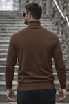 Erkek Kışlık Basic Uzun Boğazlı Kahve Kazak