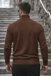 Erkek Kışlık Basic Uzun Boğazlı Kahve Kazak