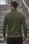 Erkek Kışlık Basic Uzun Boğazlı Haki Kazak