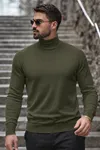 Erkek Kışlık Basic Uzun Boğazlı Haki Kazak