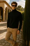Erkek Kışlık Slim Fit A.Siyah Kazak