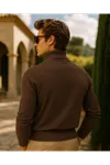 Erkek Kışlık Slim Fit Kahve Kazak