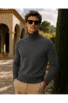 Erkek Kışlık Slim Fit Antrasit Kazak