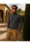Erkek Kışlık Slim Fit Antrasit Kazak