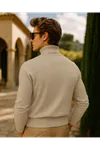 Erkek Kışlık Slim Fit Krem Kazak