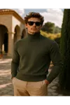 Erkek Kışlık Slim Fit Haki Kazak