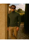 Erkek Kışlık Slim Fit Haki Kazak