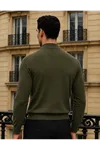 Erkek Trend Kışlık Yarım Boğazlı Haki Triko Kazak