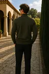 Erkek Basic Premium Comfort Uzun Haki Kazak