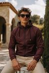 Erkek Trend Casual Astarlı Bordo Yağmurluk & Rüzgarlık