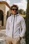 Erkek Trend Casual Astarlı Beyaz Yağmurluk & Rüzgarlık