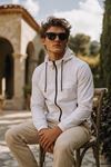 Erkek Trend Casual Astarlı Beyaz Yağmurluk & Rüzgarlık