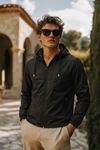 Erkek Trend Casual Astarlı Siyah Yağmurluk & Rüzgarlık
